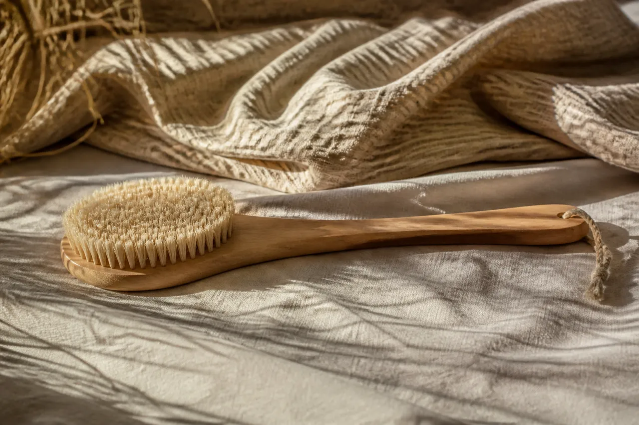 Brosse en poils naturels à manche long pour brossage à sec
