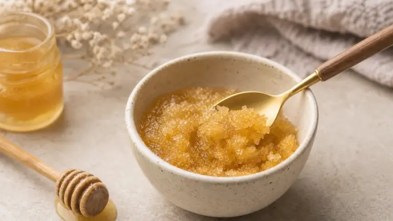 Gommage des lèvres maison au miel et au sucre