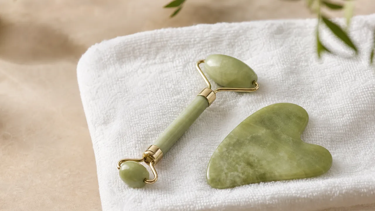 Gua sha et roller de jade pour le massage du visage