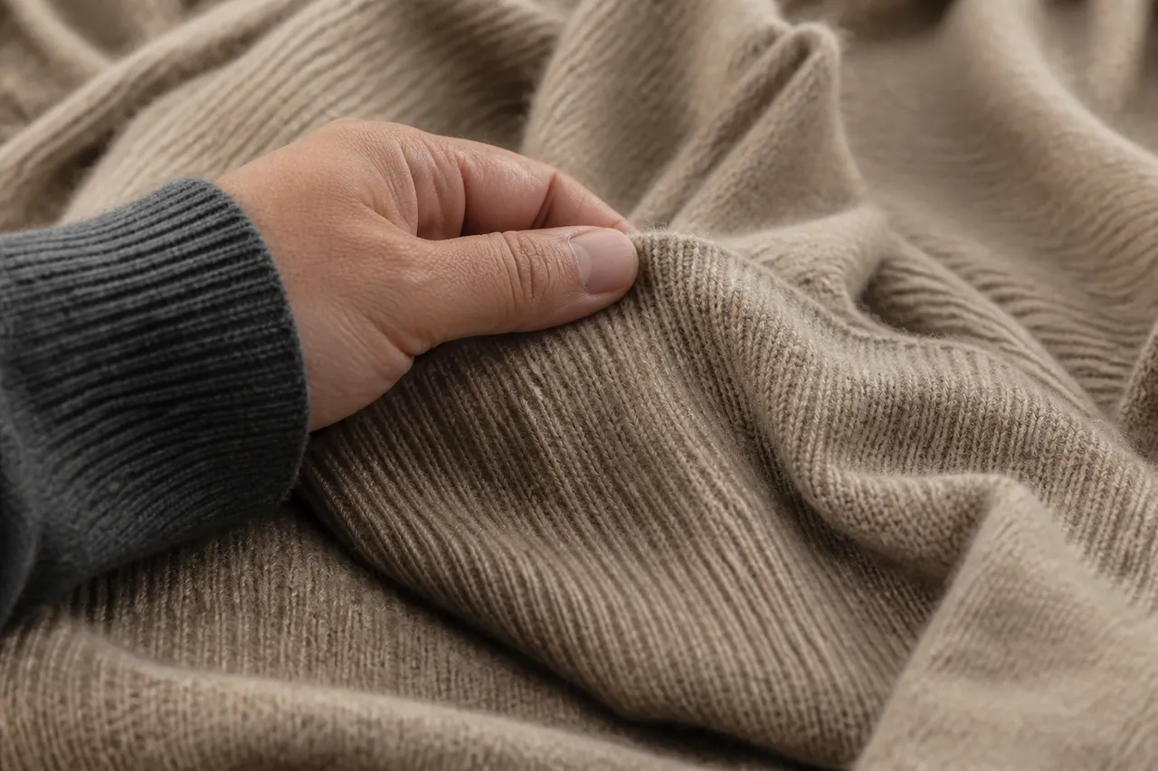 Inspection d'un pull pour repérer des mites de vêtements