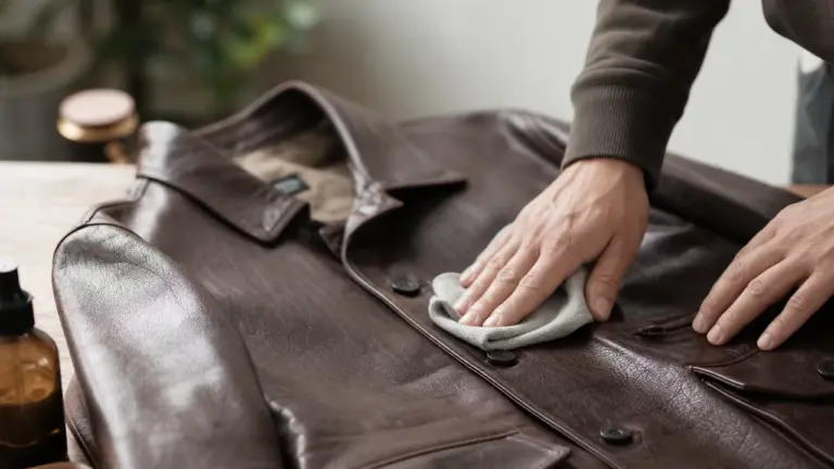 Nettoyer un manteau en cuir avec un chiffon doux